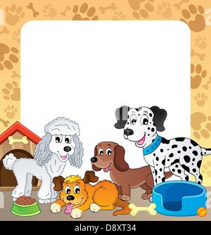 Rahmen mit Hund Thema 1 - Bild-Darstellung. Stockfoto