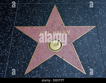 Terrazzo-Stern für Künstler Bill Haley, Kategorie Musik, Trommeln of Fame, Hollywood Boulevard, Hollywood, Los Angeles, Kalifornien, Stockfoto