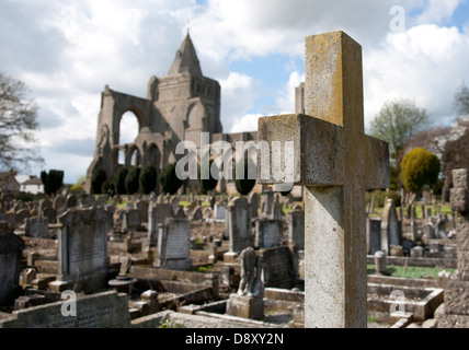 Crowland Abtei Friedhof, Lincolnshire Stockfoto