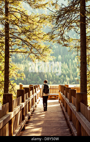 Lago di Dobiacco, Toblacher See InDolomite Alpen, Italien, Europa Stockfoto