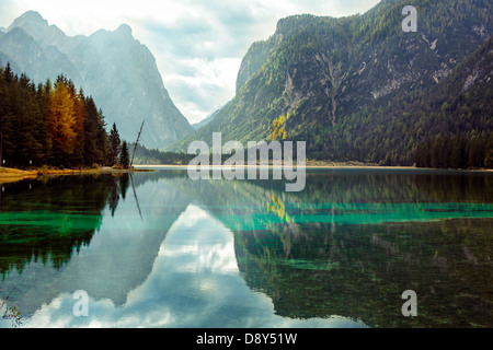 Lago di Dobiacco, Toblacher See InDolomite Alpen, Italien, Europa Stockfoto