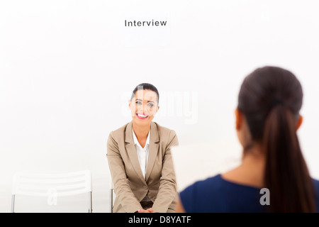 wunderschöne junge Frau beim Job-Interview-session Stockfoto