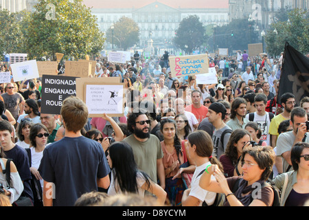 Menschen manifestiert sich in der Straße Stockfoto