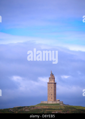 Antike römische Leuchtturm Herkulesturm (Torre de Hercules) in La Coruna, Galicien, Spanien, Europa Stockfoto