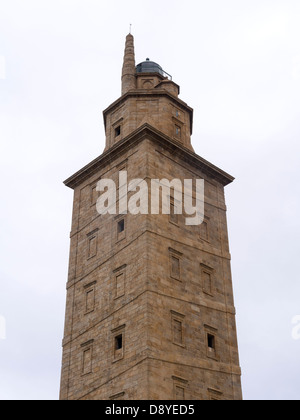 Antike römische Leuchtturm Herkulesturm (Torre de Hercules) in La Coruna, Galicien, Spanien, Europa Stockfoto