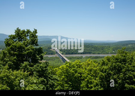 Der Blick auf den Hudson River und den Catskill Mountains, die Frederic Church aus seiner Heimat, Olana in Hudson, NY sehen konnte. Stockfoto