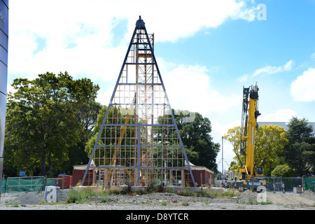 Die temporäre Kathedrale im Baufortschritt nach Erdbeben Christchurch NZ 2011 Stockfoto