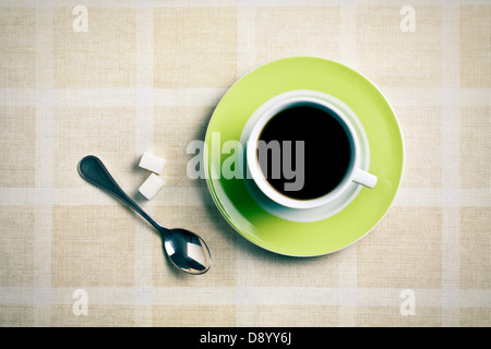 die schwarzen Kaffee in grüne Tasse Stockfoto