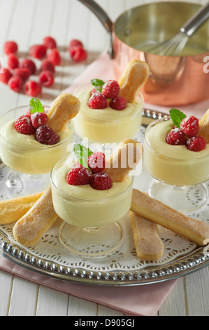 Zabaione Marsala Wein und Ei dessert Stockfoto