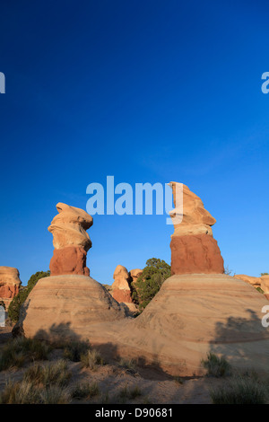 USA, Utah, Grand Staircase - Escalante National Monument, Teufels Garten Hoodos Stockfoto