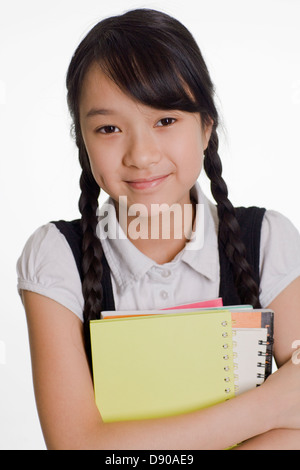 Glücklich Schulmädchen. Stockfoto