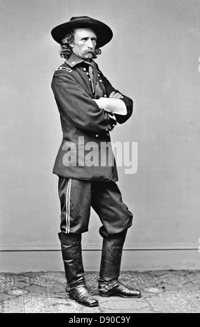 GEORGE ARMSTRONG CUSTER (1839-1876)-Vereinigte Staaten Armee-Offizier als Brevet-Major über 1865 Stockfoto