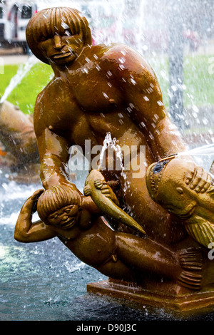 Carl Milles "The Meeting of the Waters" Brunnen Aloe Plaza in Saint Louis, Missouri, am 3. Mai 2013. Stockfoto