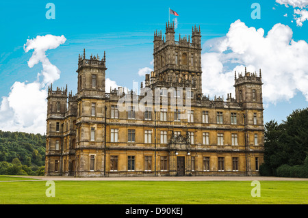 Highclere Castle, Hampshire;  der Standort für die BBC-Drama "Downton Abbey" Stockfoto