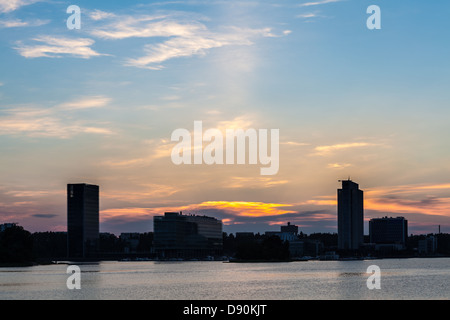 Sonnenuntergang in Keilaniemi, Finnland Stockfoto