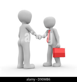 Die beiden Charaktere haben einen wasserdichten Vertrag abgeschlossen. Stockfoto