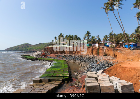 Anjuna war Beginn der Hippie Trail nach Goa in den sechziger Jahren. Stockfoto