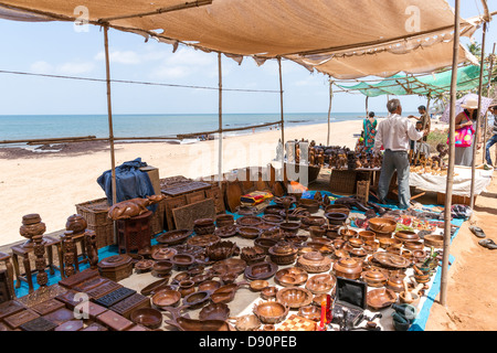 Anjuna war Beginn der Hippie Trail nach Goa in den sechziger Jahren. Stockfoto