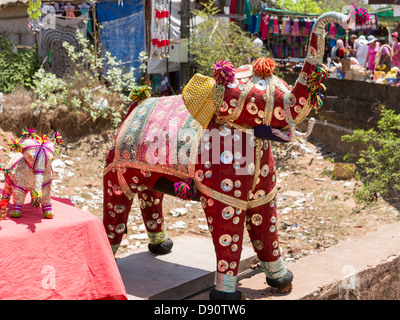 Anjuna war Beginn der Hippie Trail nach Goa in den sechziger Jahren. Stockfoto