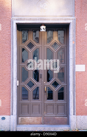 Eingangstür des Hauses, Nahaufnahme Stockfoto