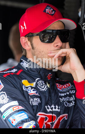 Fort Worth, TX, USA - 7. Juni 2013. Marco Andretti (25) braucht, um die Strecke für ein Übungsbeispiel für die Firestone 550-Rennen auf dem Texas Motor Speedway in Fort Worth, Texas. Bildnachweis: Cal Sport Media/Alamy Live-Nachrichten Stockfoto