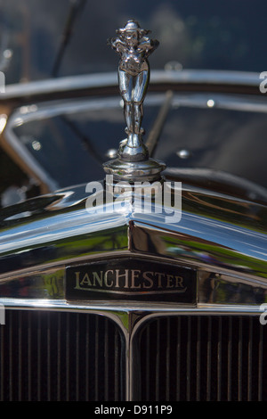 Die Vorderseite des restaurierten Oldtimer Lanchester Stockfoto