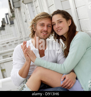 Ein junges Paar in Liebe, Skane, Schweden. Stockfoto