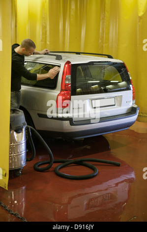 Mann Reinigung Auto Carwash Stockfoto
