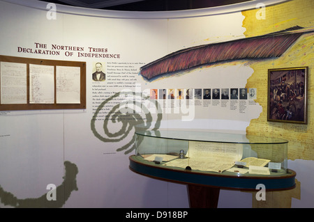 Dh Waitangi Treaty House WAITANGI NEUSEELAND nördlichen Stämme Erklärung der indepenence Ausstellung Museum Stockfoto