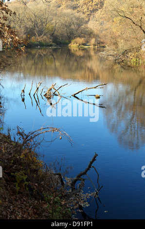 Herbst Fluss, Polessje-Region in der zentralen Ukraine Stockfoto