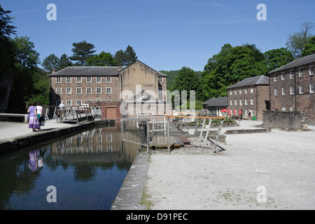 Alte Mühlengebäude in Arkwright's Mill Cromford Derbyshire England, Grade I-Gebäude Weltkulturerbe Besucherattraktion Industrie Stockfoto