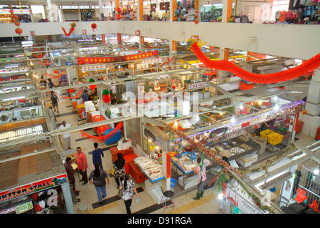 Singapur, Little India, Serangoon Road, Tekka Food Center & Shopping Shopper Shopper Shopper Shops Shops Markt Märkte Marktplatz Kauf Verkauf, Einzelhandelsgeschäft Stockfoto