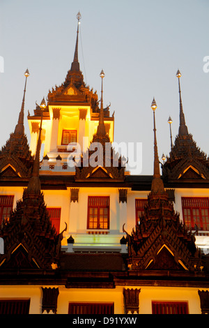 Bangkok Thailand, Thai, Phra Nakhon, Wat Ratchanatdaram, buddhistischer Tempel, Loha Prasat, Maha Chetsadabodin Pavillon, Rattanakosin Halle, 37 Metalltürme, Thai130 Stockfoto