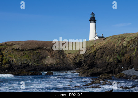 Newport Oregon USA. Yaquina Head Leuchtturm Yaquina Head herausragende Naturlandschaft inmitten Stockfoto