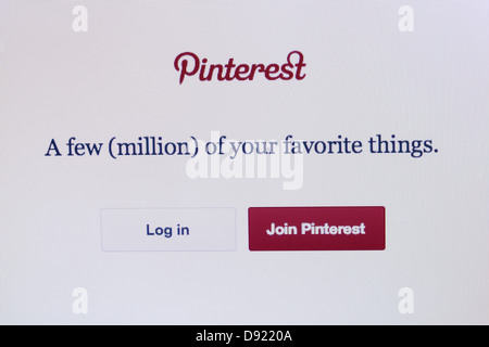 Pinterest Website Screen-capture Stockfoto