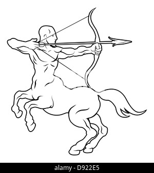 Ein Beispiel für eine stilisierte schwarze Zentauren Bogenschütze vielleicht ein Centaur Archer tattoo Stockfoto