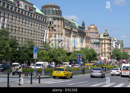 Wenzelsplatz Vaclavske Namesti Nove Mesto Prag Tschechische Republik Stockfoto