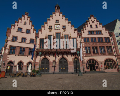 Frankfurter Rathaus aka Rathaus Roemer in Roemerberg Deutschland Stockfoto