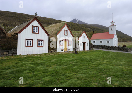 Museen-Dorf, Laufás, North Island, Island Stockfoto