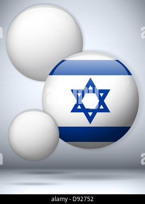 Vektor - Israel Flagge glänzend Knopf Stockfoto