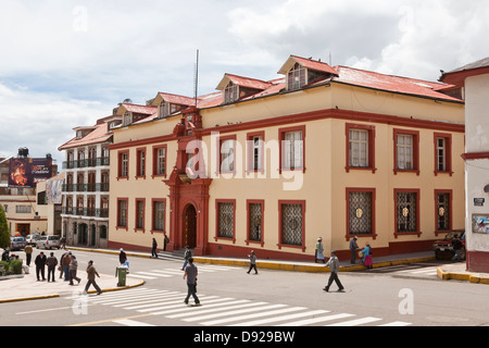 Palacio de Justicia, Plaza de Armas, Puno, Peru Stockfoto