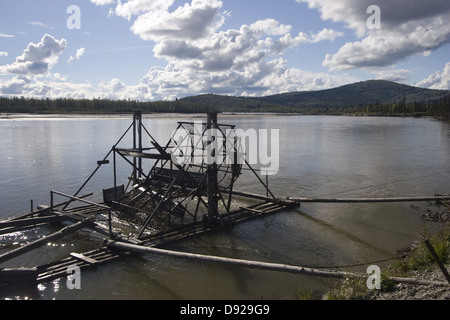 Fishweel, Chena Indianerdorf, Chena River, Fairbanks, Alaska, USA Stockfoto