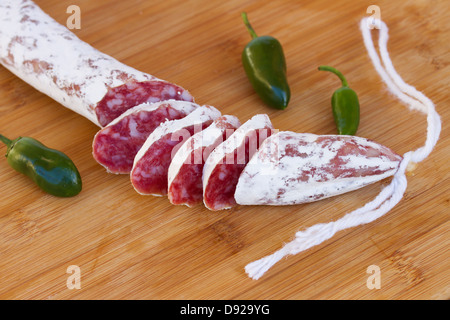 Spanische trockene Wurst Stockfoto