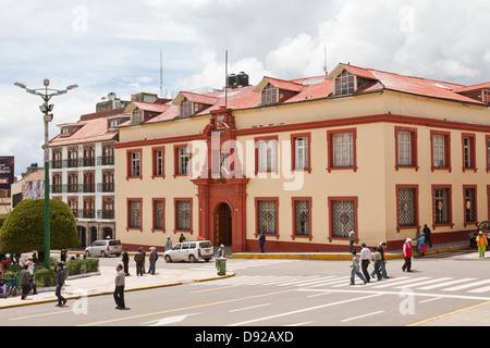 Palacio de Justicia, Plaza de Armas, Puno, Peru Stockfoto