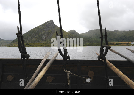 Lofotr Wikingermuseum Borg, Bøstad, Lofoten, Nordland, Norwegen Stockfoto