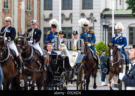 Hochzeit von Prinzessin Madeleine von Schweden und Christopher O'Neill, Bild aus dem Cortège Stockfoto