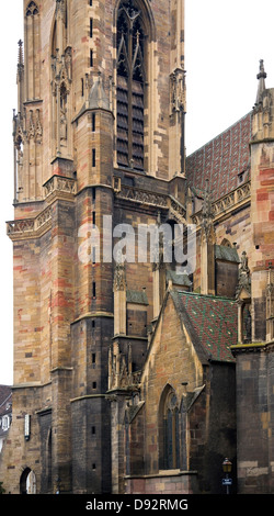 Detail der Kathedrale in Colmar (Elsass/Frankreich) Stockfoto