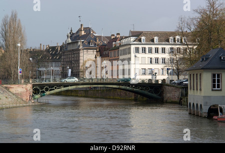 Landschaft in Straßburg (Elsass/Frankreich) im regnerischen Ambiente Stockfoto