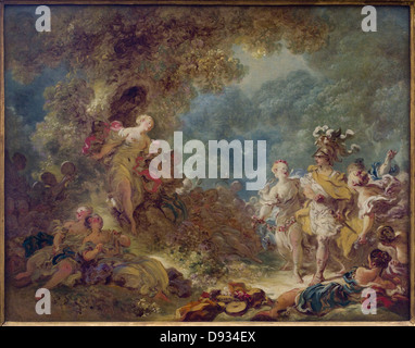 Jean-Honoré Fragonard Renaud Dans la Forêt Enchantée, Gesicht au Fantôme Armide Operationsvideo de l'Écorce d ' un Myrte Französischschule Louvre Stockfoto