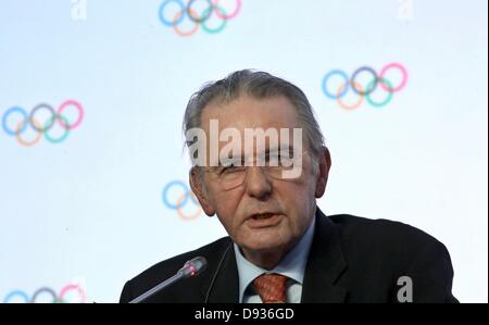 31. Mai 2013 - Mai St. Petersburg, Russland - 31,2013. Im Bild: Präsident des Internationalen Olympischen Komitees (IOC) Jacques Rogge besucht SportAccord International Convention Sitzung St.Petersburg,Russia. (Kredit-Bild: © PhotoXpress/ZUMAPRESS.com) Stockfoto